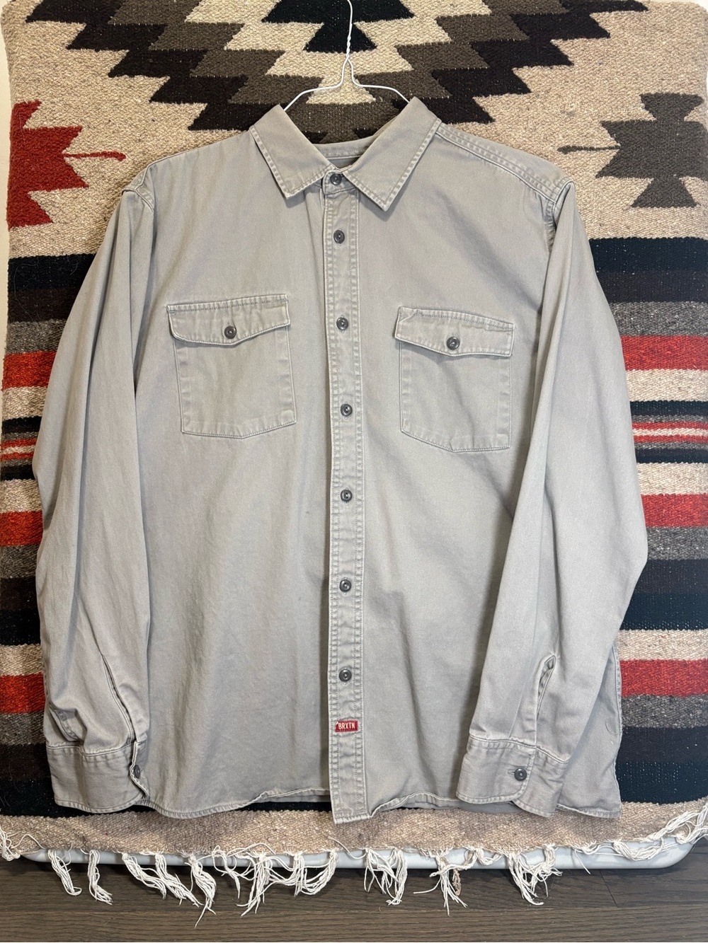 Brixton Light Gray Button-Down Workshirt